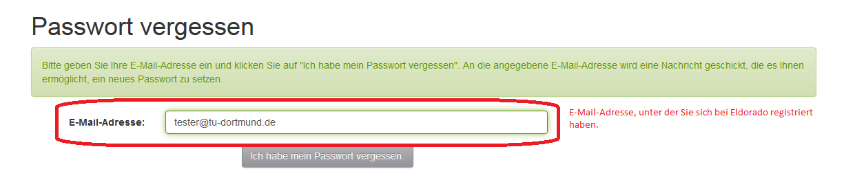 Link Password forgotten